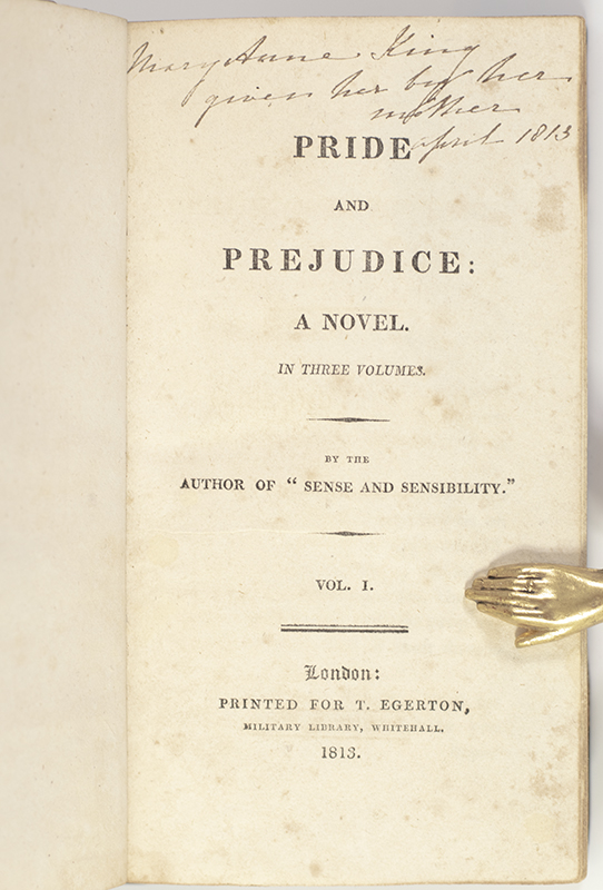 Original 1813 Pride and Prejudice First Edition for Jane Austen Enthusiasts