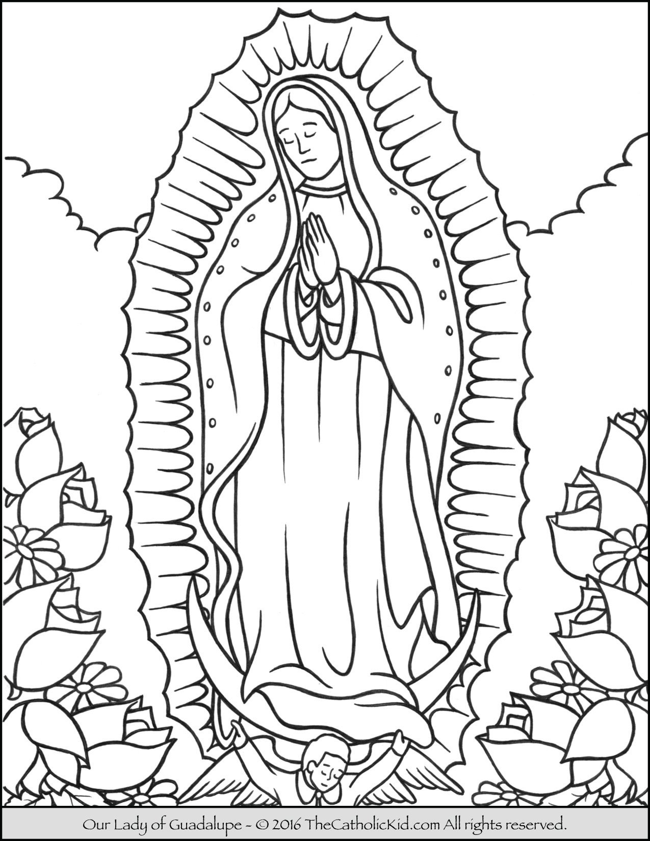 Our Lady of Guadalupe Coloring Sheet: Free to Print and Color, Great for Learning!